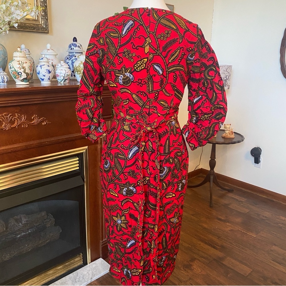 ÓFUURÉ African Print Midi Dress – Size M – Fully Lined – Tribal Ankara Pattern - Picture 5 of 8
